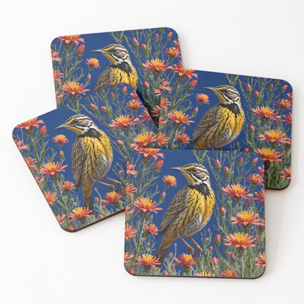 Item preview, A Western Meadowlark Surrounded By Castilleja linariaefolia Flowers designed and sold by taiche.