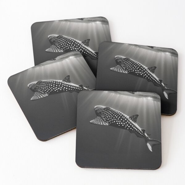 Item preview, A whale shark swimming in the ocean, black&white designed and sold by DemoKi.