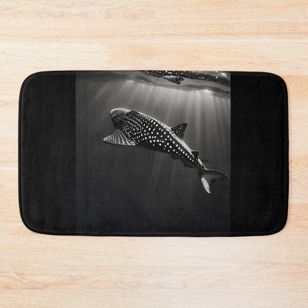 Item preview, A whale shark swimming in the ocean, black&white designed and sold by DemoKi.