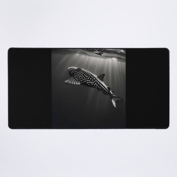 Item preview, A whale shark swimming in the ocean, black&white designed and sold by DemoKi.