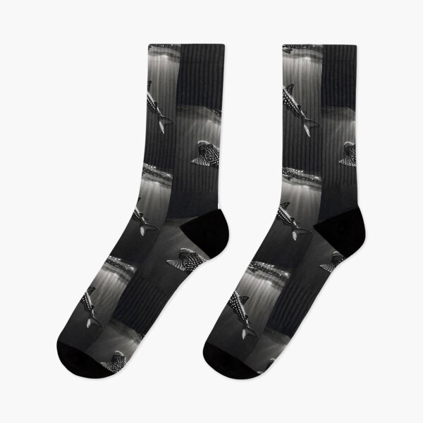 Item preview, A whale shark swimming in the ocean, black&white designed and sold by DemoKi.
