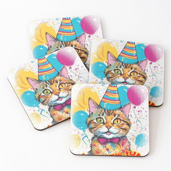 Item preview, Birthday Bash Cat designed and sold by purrfect pattern.