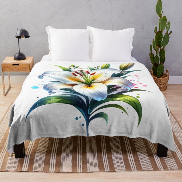 Item preview, Watercolor Beautiful White Lily designed and sold by InsanseCreation.