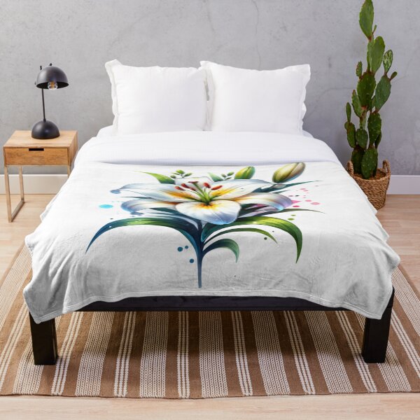 Item preview, Watercolor Beautiful White Lily designed and sold by InsanseCreation.