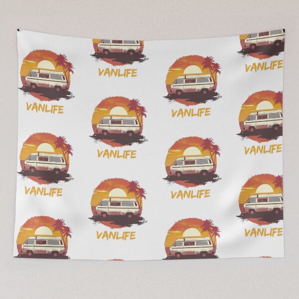 Item preview, Vanlife Sunset- Retro RV on the Beach designed and sold by Maciej  Strzelczyk.