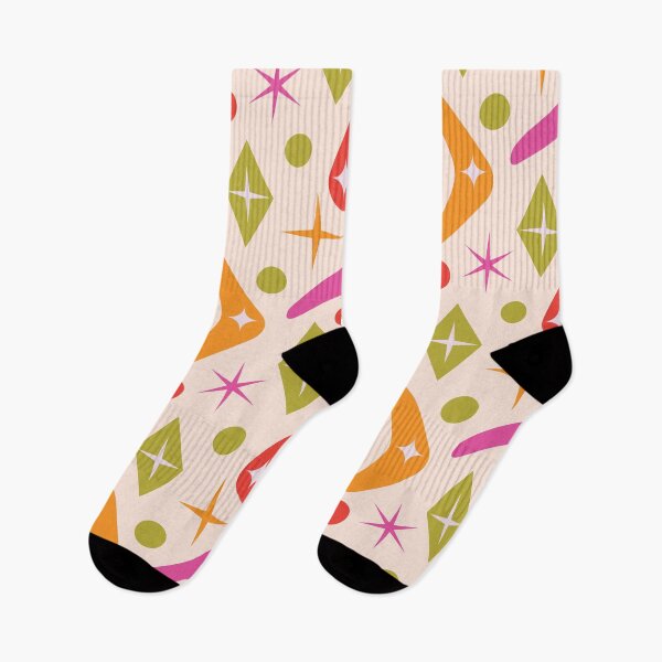 Item preview,  Mid Century Boomerang with Colorful Starbursts and Diamonds Pattern  designed and sold by Yasminepatterns .