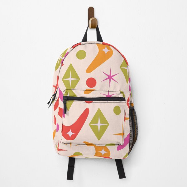 Item preview, Mid Century Boomerang with Colorful Starbursts and Diamonds Pattern designed and sold by Yasminepatterns .