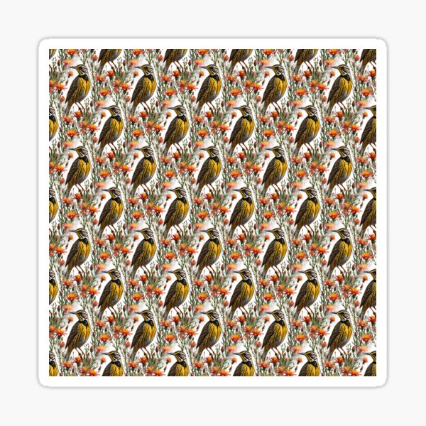 Item preview, Meadowlark Surrounded By Castilleja linariaefolia Flowers Pattern designed and sold by taiche.