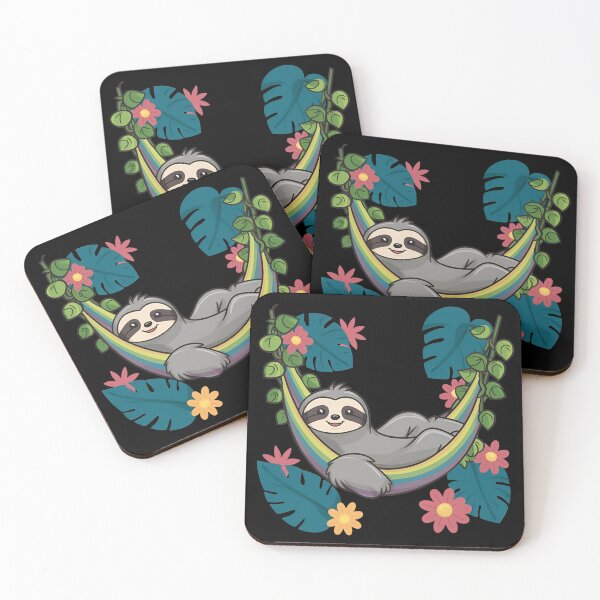 Item preview, Rainbow Hammock Sloth: Tropical Relaxation designed and sold by EnchantWearEmpo.