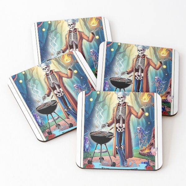 Item preview, The Grill Master Tarot Card, Skeleton Sublimation Design, Skull Dad Cooking Gothic Father Chef Tarot ,Skeletal BBQ Extravaganza, The Culinary Conjuror, Bones of the Barbecue designed and sold by RETRO REVIVAL.