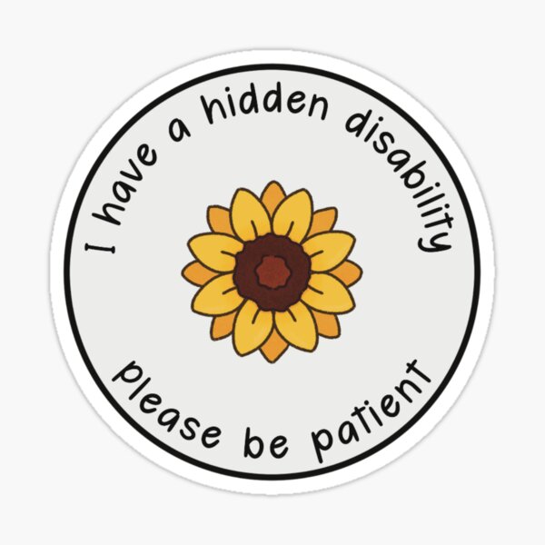 Artikel-Vorschau von sonnenblume text versteckt behinderung neurodivergent abzeichen neurospicy autismus adhd behinderte blume, designt und verkauft von Aria Monique.