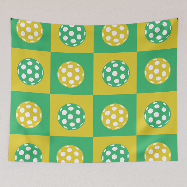Item preview, Checkered Green and Yellow Sports Balls Pattern  designed and sold by Yasminepatterns .