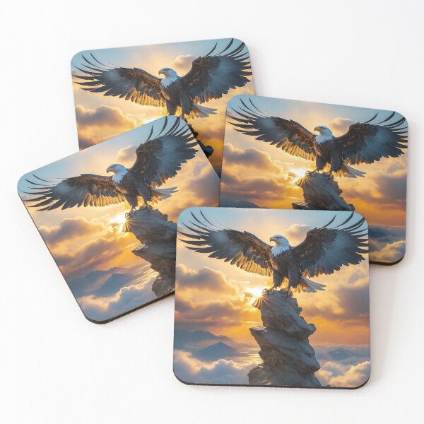 Item preview, Majestic Freedom: Eagle Soaring High Above Mountain Peaks designed and sold by EnchantedVista.