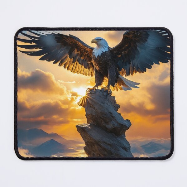 Item preview, Majestic Freedom: Eagle Soaring High Above Mountain Peaks designed and sold by EnchantedVista.
