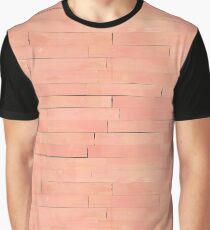 Peach Wooden Planks Wall Graphic T-Shirt