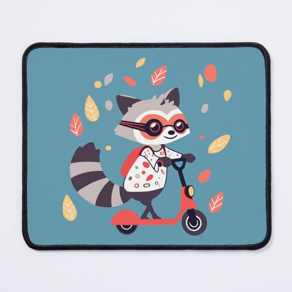 Item preview, Raccoon Kick Scooter Cute Cartoon Animal designed and sold by NosandEdgy.
