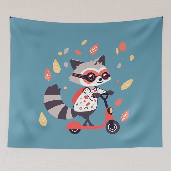 Item preview, Raccoon Kick Scooter Cute Cartoon Animal designed and sold by NosandEdgy.