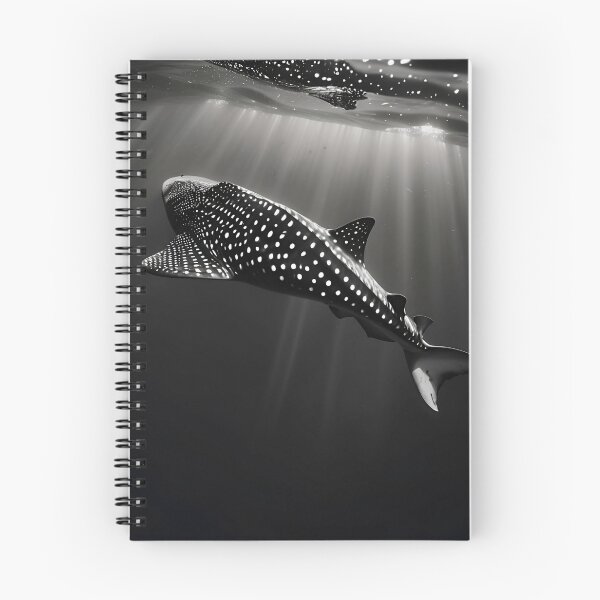 Item preview, A whale shark swimming in the ocean, black&white designed and sold by DemoKi.
