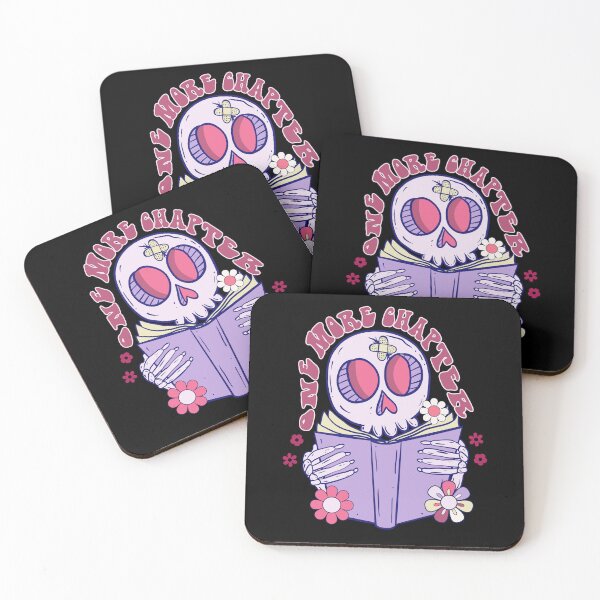 Item preview, One More Chapter - Girlie skull bookish girl bookworm for book lovers designed and sold by Fantasy Cache.