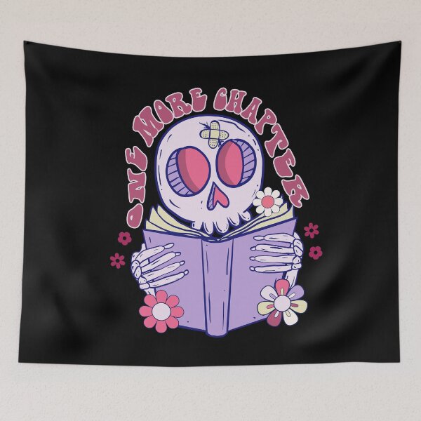 Item preview, One More Chapter - Girlie skull bookish girl bookworm for book lovers designed and sold by Fantasy Cache.