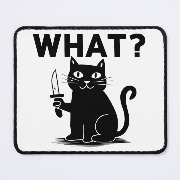 Item preview, What? Black Cat With Knife designed and sold by Teemajestic.