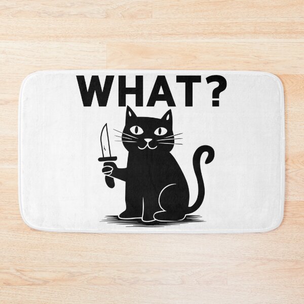 Item preview, What? Black Cat With Knife designed and sold by Teemajestic.