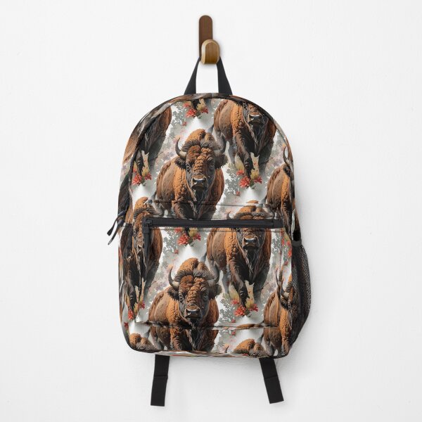 Item preview, Bison Surrounded By Castilleja linariaefolia Flowers Pattern designed and sold by taiche.