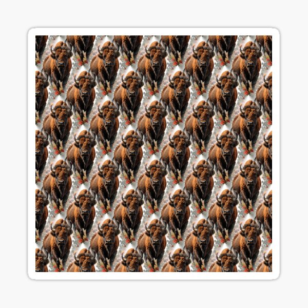 Item preview, Bison Surrounded By Castilleja linariaefolia Flowers Pattern designed and sold by taiche.