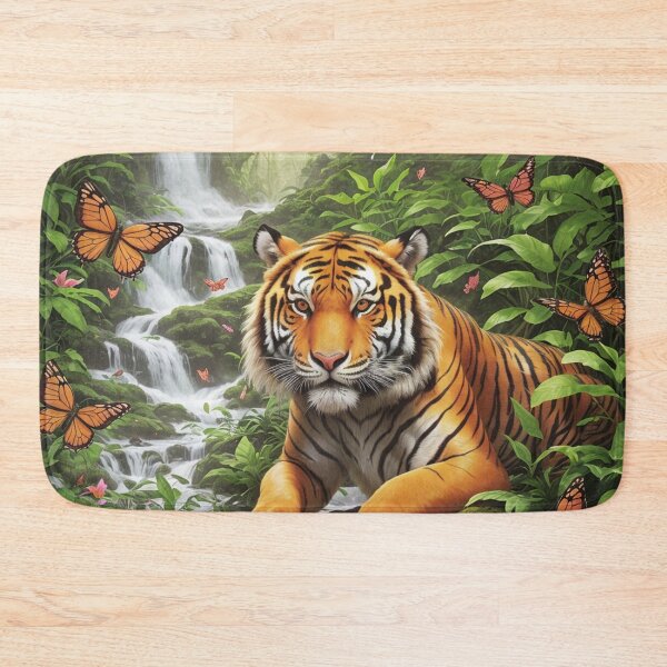 Item preview, Jungle Majesty: Tiger Sanctuary By The Waterfall & Butterflies designed and sold by EnchantedVista.