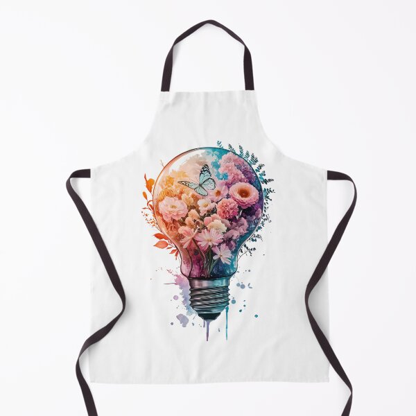 Artikelvorschau, Floral Electricity - Aquarell mit Blumen und einem Schmetterling in einer Glühbirne entworfen und verkauft von BajoTShop.