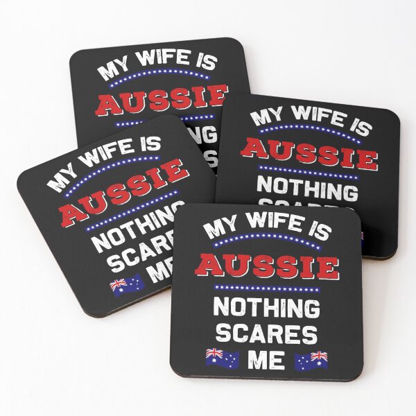 Item preview, My Wife is Aussie Down Under Monarchy Australian Roots Flag designed and sold by Blok45.