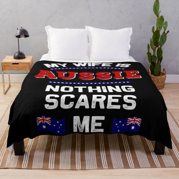 Item preview, My Wife is Aussie Down Under Monarchy Australian Roots Flag designed and sold by Blok45.