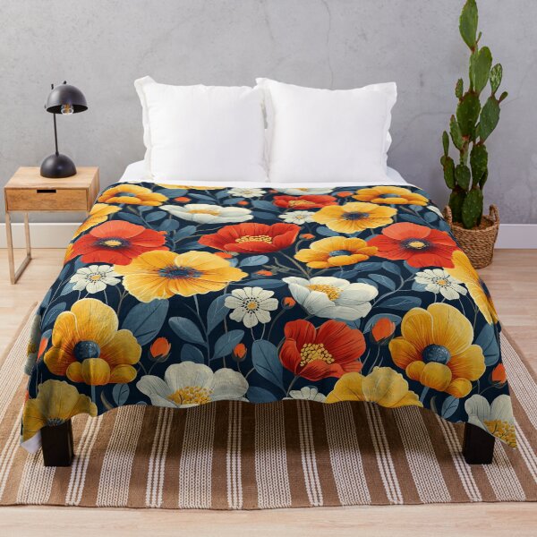 Item preview, Poppies and Anemones Vintage Floral Pattern on Dark Background designed and sold by SpecialtiesShop.