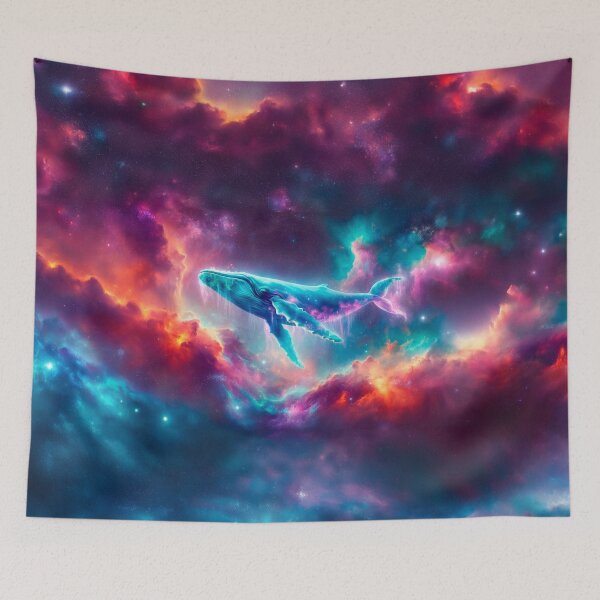 Item preview, Whale in Space Nebula designed and sold by whitepaperbag.
