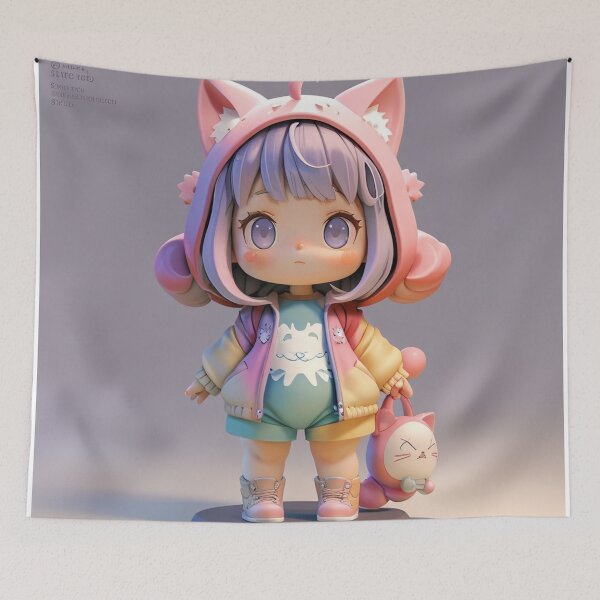 Item preview, Adorable Kawaii Cat Girl: Joyful Delight III designed and sold by Rubyingooo.