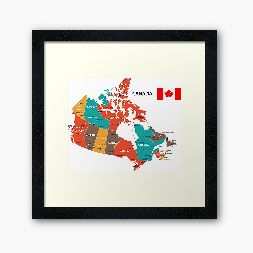 Canada map and flag Photographic Print