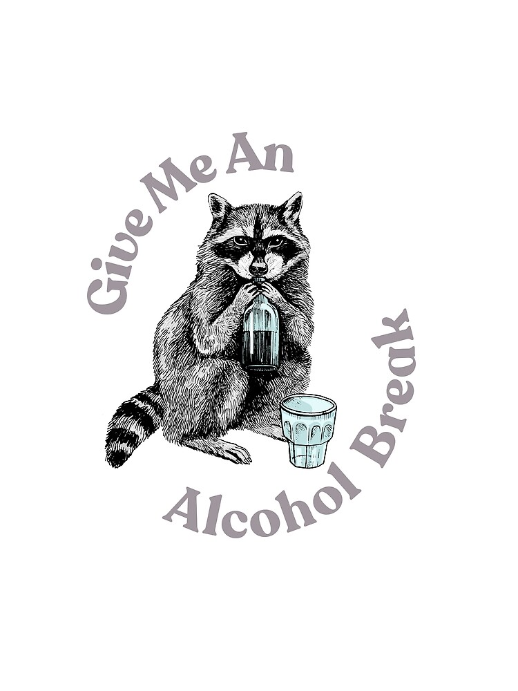 Thumbnail 3 of 3, Scarf, Alcoholic Racoon designed and sold by Ink-Lust.