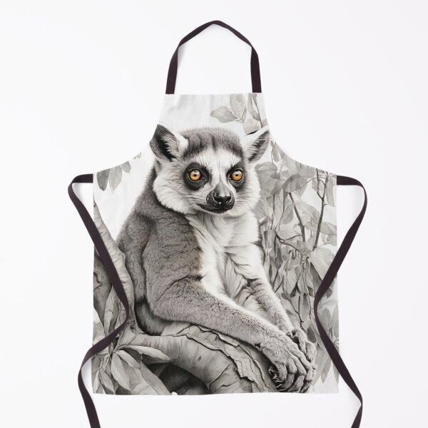 Item preview, Black and White Lemur Pencil Drawing designed and sold by Pencil-Art.