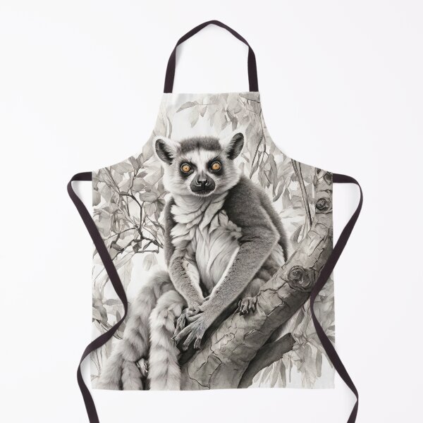 Item preview, Black and White Lemur Pencil Drawing designed and sold by Pencil-Art.