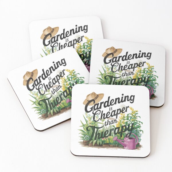 Item preview, Gardening is Cheaper Than Therapy - Vintage Garden Scene Illustration designed and sold by deluxedigital1.