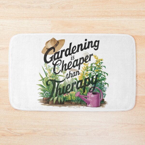 Item preview, Gardening is Cheaper Than Therapy - Vintage Garden Scene Illustration designed and sold by deluxedigital1.