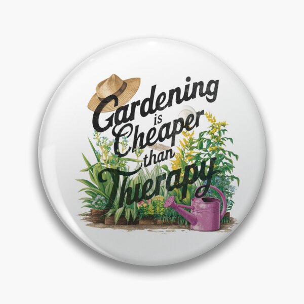 Item preview, Gardening is Cheaper Than Therapy - Vintage Garden Scene Illustration designed and sold by deluxedigital1.