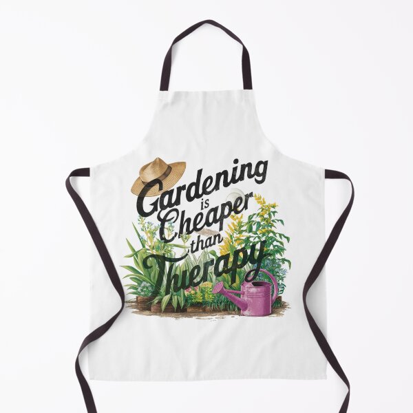 Item preview, Gardening is Cheaper Than Therapy - Vintage Garden Scene Illustration designed and sold by deluxedigital1.