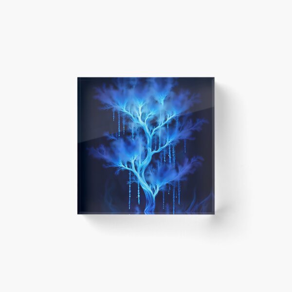 Item preview, Blue Glowing Misty Tree, Ai Generated Art  designed and sold by ACC .