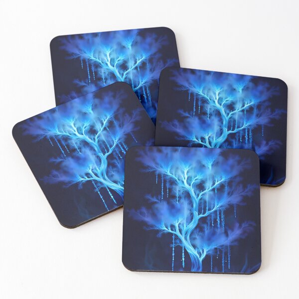 Item preview, Blue Glowing Misty Tree, Ai Generated Art  designed and sold by ACC .