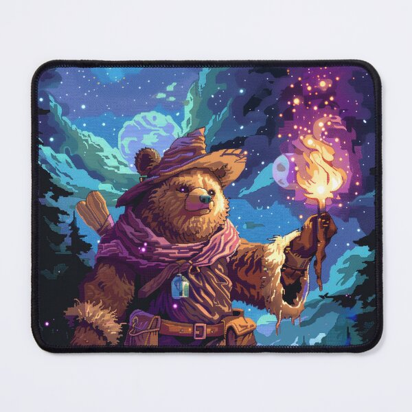 Item preview, Cute Bear Wizard Pixel Art designed and sold by Kaos-Bit.