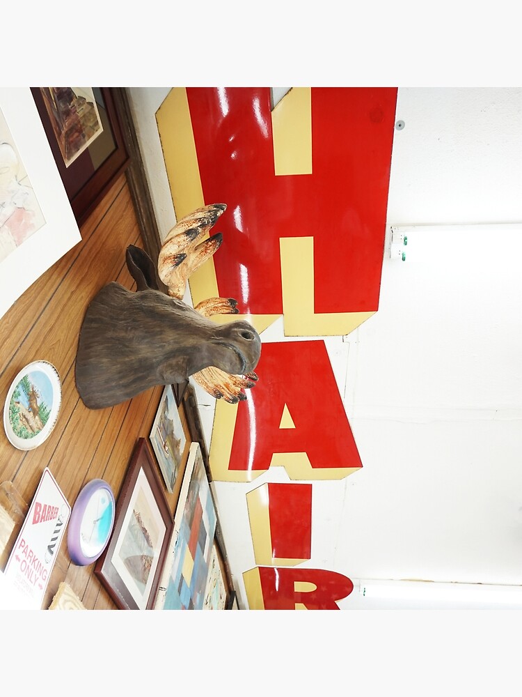 Thumbnail 2 of 2, Art Board Print, Doug's Barbershop Hair and Moose photo designed and sold by DougsBarbershop.