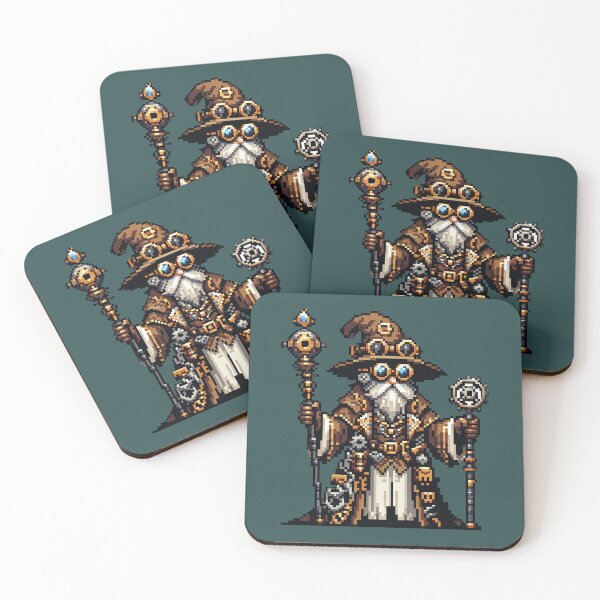 Item preview, Pixel Wizard: Retro Steampunk Mage designed and sold by ScroggMcGoose.