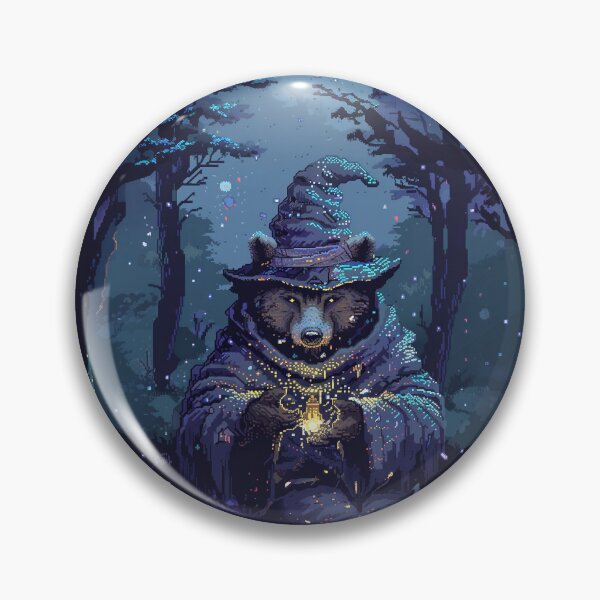 Item preview, Cute Bear Wizard Pixel Art designed and sold by Kaos-Bit.