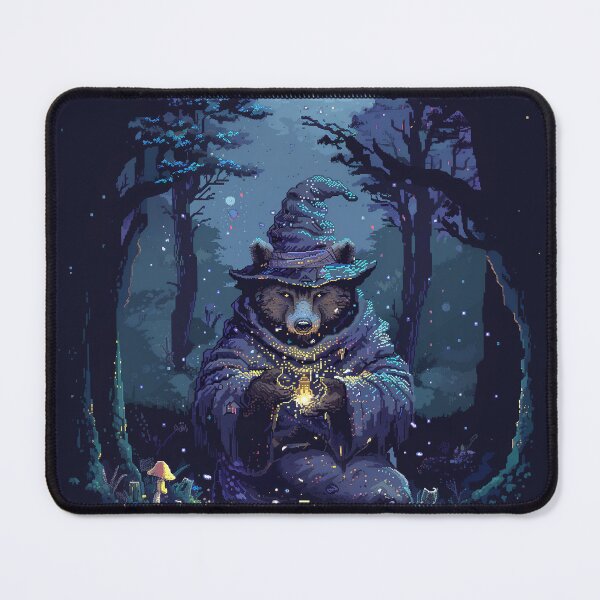 Item preview, Cute Bear Wizard Pixel Art designed and sold by Kaos-Bit.